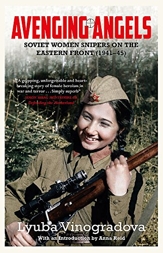 Book cover featuring a smiling Soviet woman soldier with a rifle.