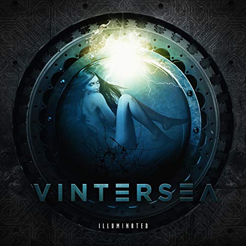 CD cover: woman in blue light within a circular, gear-like frame.