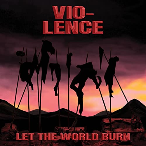 Vio-lence album cover: silhouetted figures against a fiery orange sky.