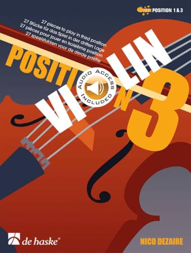 Violin sheet music book cover, featuring a red violin and large yellow number 3.