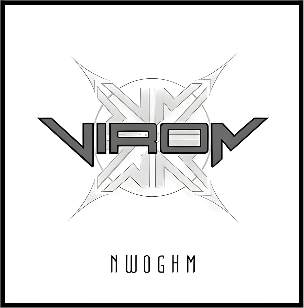 Vinyl record cover with bold, angular text "VIRON" and "NWOGHM".