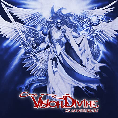 CD cover: winged warrior with sword and orb, blue and white tones.