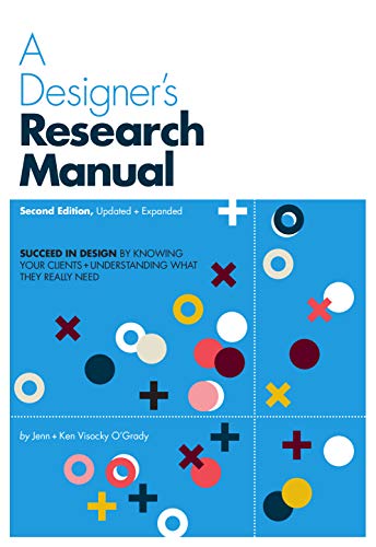 Book cover: “A Designer’s Research Manual,” blue background with colorful shapes.
