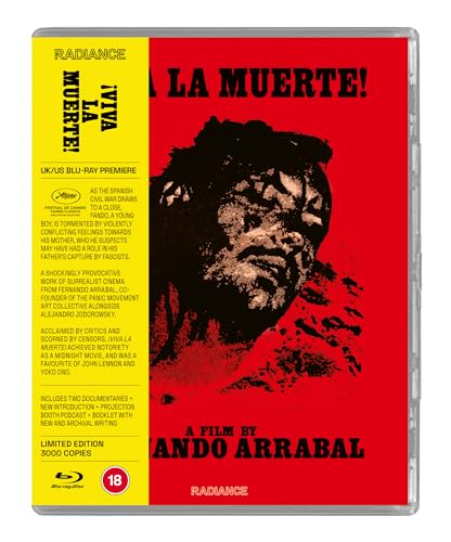Blu-ray case for “Viva La Muerte!” featuring a distressed, red-toned portrait.