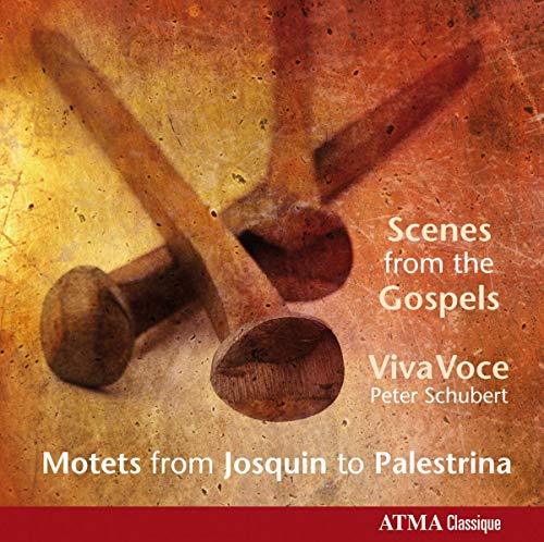 CD cover with nails, text “Scenes from the Gospels”, and “VivaVoce”.