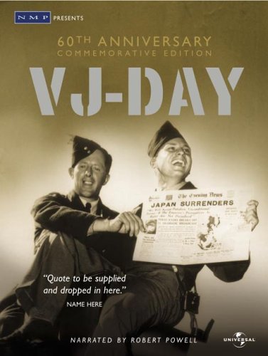 DVD cover featuring two men in military uniforms holding a "Japan Surrenders" newspaper.