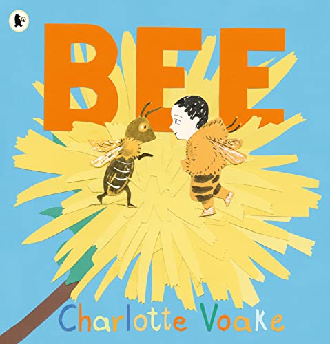 Book cover with a child dressed as a bee and a real bee.
