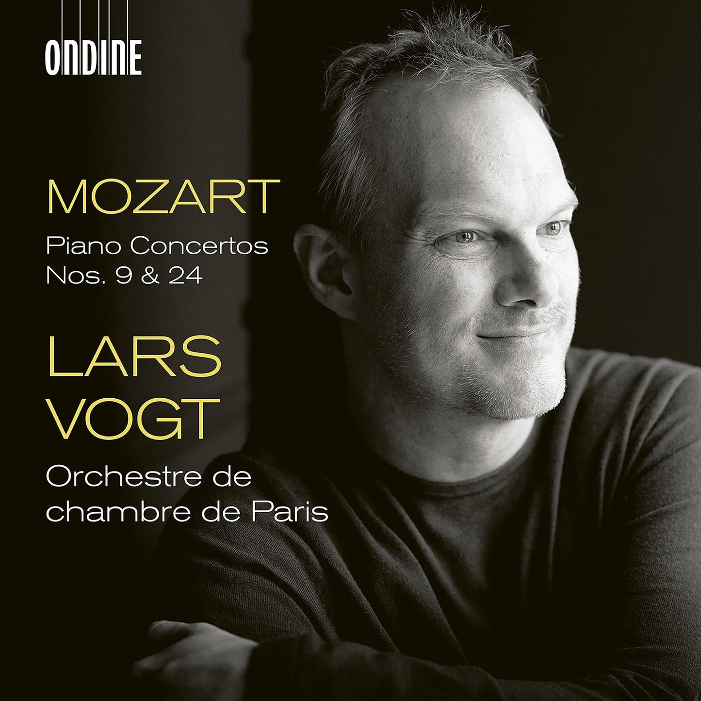 CD cover featuring pianist Lars Vogt and text “Mozart, Piano Concertos.”