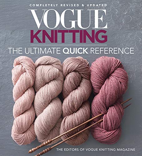Book cover for Vogue Knitting: The Ultimate Quick Reference featuring four skeins of yarn.