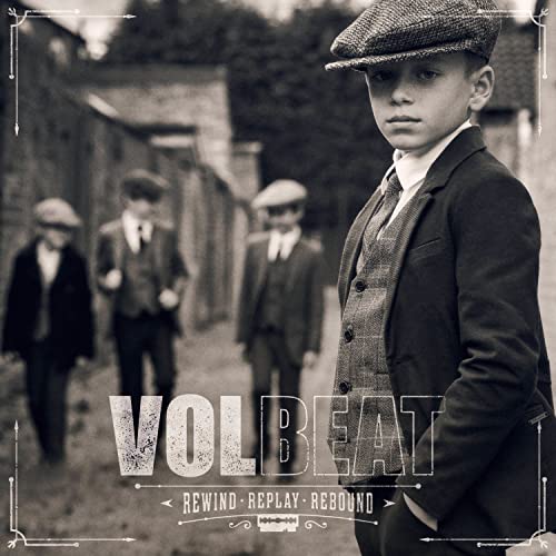 Black and white album cover featuring boys in vintage caps and suits.