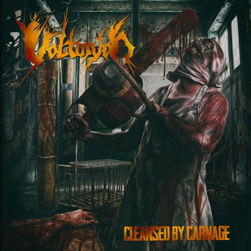 CD cover: Gore-themed illustration of a figure with a chainsaw.