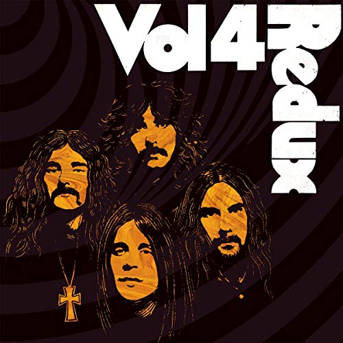 CD cover with illustrated band portrait and swirling orange and black design.