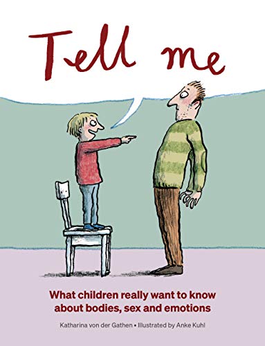 Book cover illustration of a child standing on a chair talking to an adult.