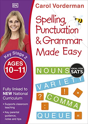 Book cover: "Spelling, Punctuation & Grammar Made Easy" with Carol Vorderman.