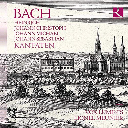 CD cover: historical townscape with church, text “Bach Kantaten” and artist names.
