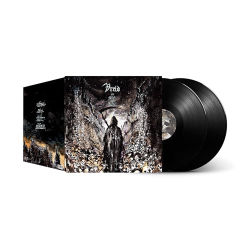 Vinyl record with cover art depicting a hooded figure and snowy mountains.