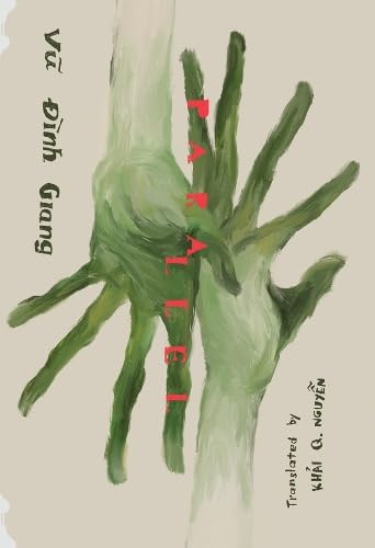 Book cover illustration of two painted green hands reaching toward each other on beige.