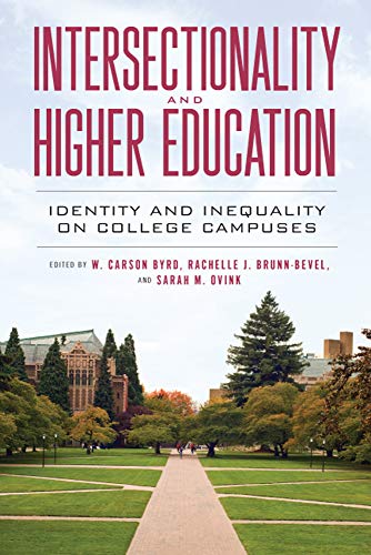 Book cover: "Intersectionality and Higher Education" with a campus scene.