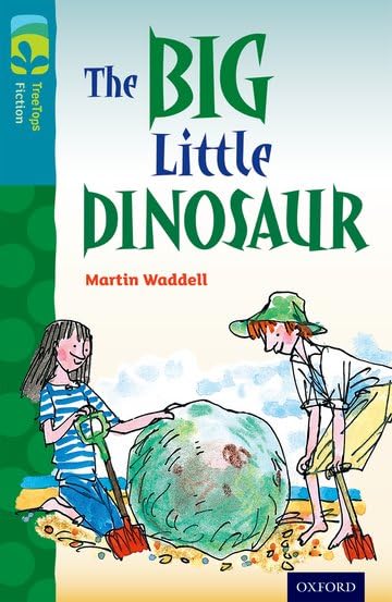 Book cover: children digging near a large, speckled dinosaur egg.