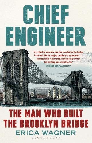 Book cover: “Chief Engineer” with illustration of the Brooklyn Bridge and ships.