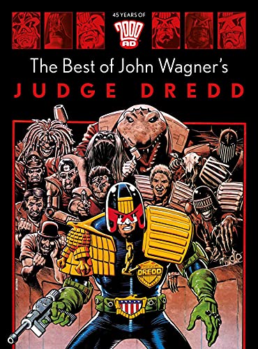 Comic book cover featuring Judge Dredd and various criminals.