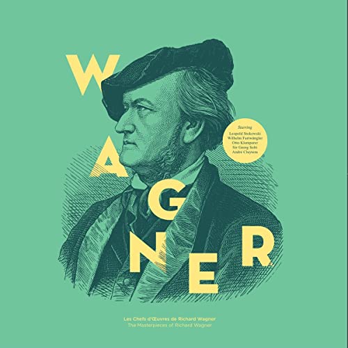 Vinyl record cover featuring a portrait of composer Richard Wagner in sketched style.