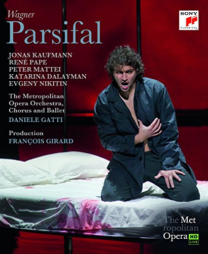 Blu-ray cover for Wagner’s *Parsifal* featuring Jonas Kaufmann in costume.