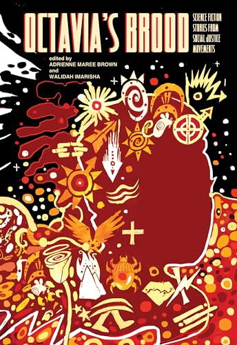Book cover featuring a red silhouette filled with abstract symbols on a black background.