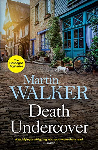 Book cover showing a cobblestone street, old stone buildings, a bicycle, and a cat.