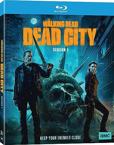 The Walking Dead: Dead City" Season 1 Blu-ray cover with characters and a zombie.