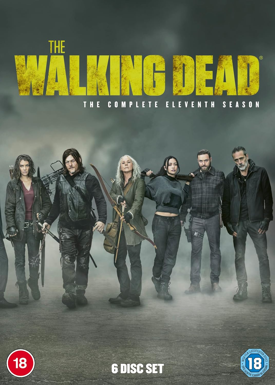 DVD cover for The Walking Dead Season 11 featuring a group of survivors.