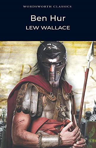 Book cover for Ben Hur by Lew Wallace featuring a Roman soldier in armor.