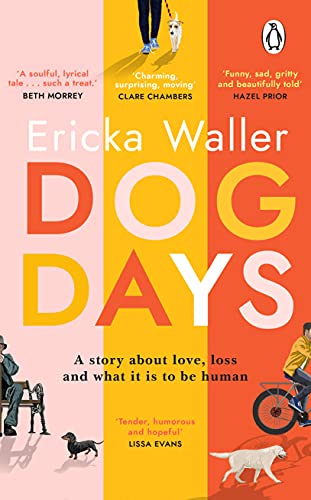 Book cover for "Dog Days" with people and dogs in vignettes.