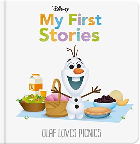 Children's book cover featuring Olaf with a picnic basket and various food items.