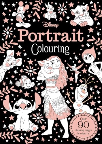 Disney colouring book cover with Moana, Stitch, and other characters.