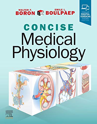 Book cover for Concise Medical Physiology by Boron and Boulpaep featuring anatomical illustrations.