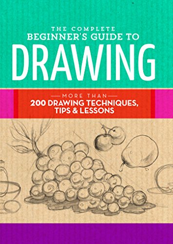Book cover titled The Complete Beginner's Guide to Drawing with pencil sketches of fruit.