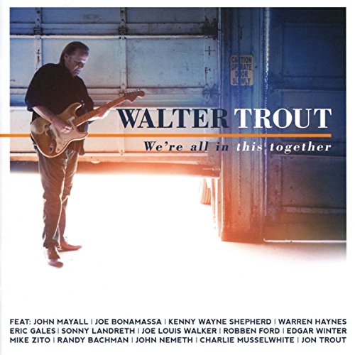 Walter Trout album cover: musician playing guitar in front of a door.