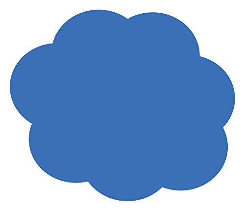 A solid blue cloud-shaped icon on a white background.
