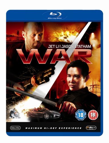 War" Blu-ray cover featuring Jet Li and Jason Statham, action scene.