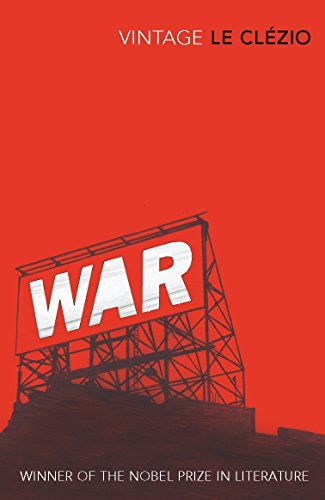 Red book cover featuring the word "WAR" on a billboard structure.