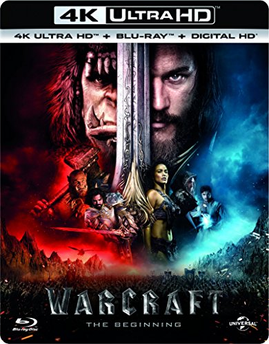 "Warcraft the Beginning" Blu-ray case with character images and "4K ULTRA HD" label.