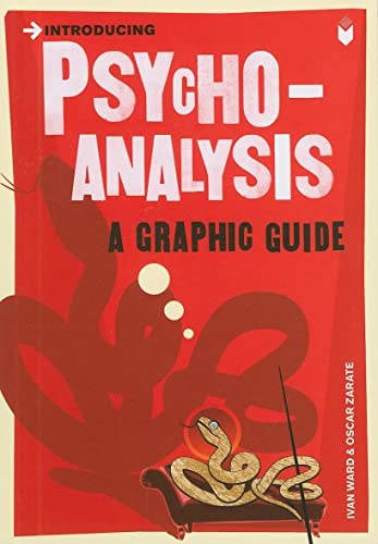 Red book cover with text "Psychoanalysis" and a silhouette with a snake.