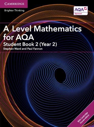 A Level Mathematics textbook cover with swirling blue and orange design.