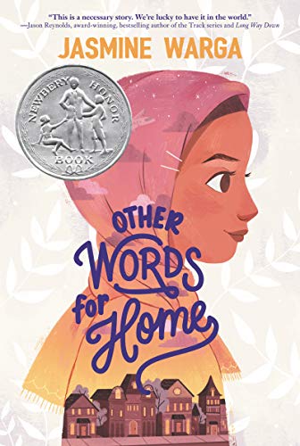 Book cover: "Other Words for Home" featuring a girl in a hijab and city skyline.