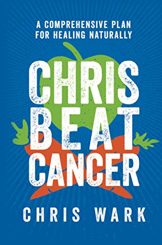 Book cover with blue background, green apple, orange carrots, and white text title.