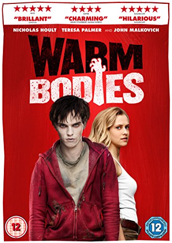 "Red DVD cover with a zombie and a woman, titled 'Warm Bodies'."