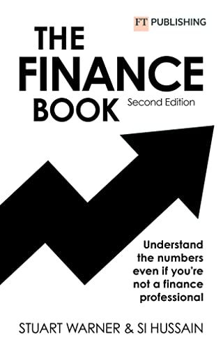Book cover for The Finance Book, Second Edition, featuring a large black upward arrow.