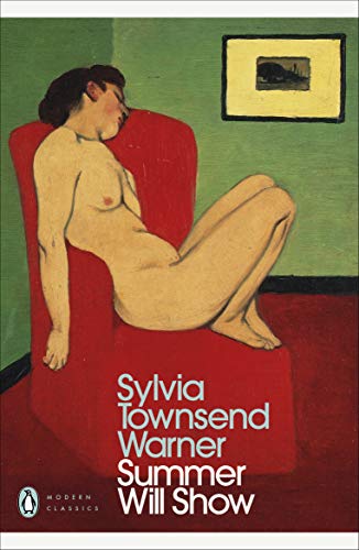 Book cover featuring a painting of a nude woman sitting in a red chair.