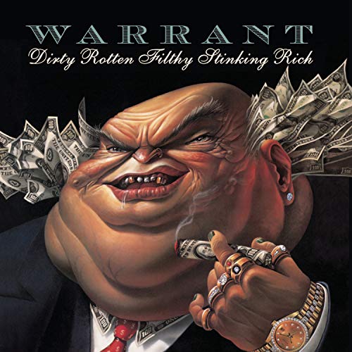 Warrant album cover: Caricature of a man with money and a cigar.